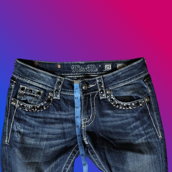 Miss Me Blue Straight Leg Jeans with Premium Denim - Picture 7 of 7